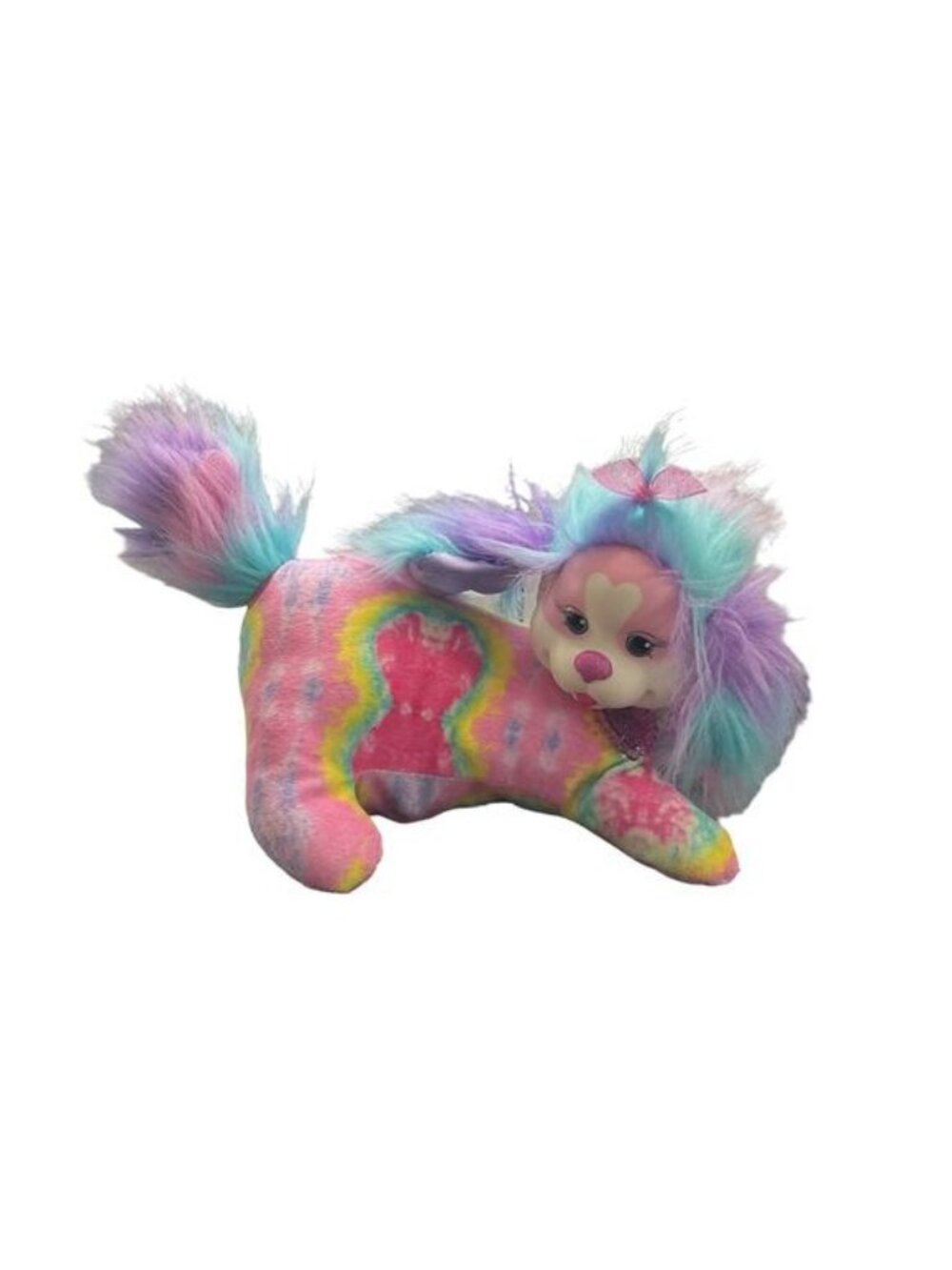 2016 Puppy Surprise Taffy Tie Dye Plush Mom with 3 Baby Puppies Set Y2K